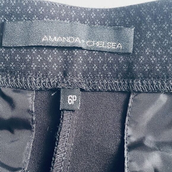 Amanda Chelsea Pants Size 6 Petite Black Patterned Ankle Career Preppy NEW - Picture 7 of 11